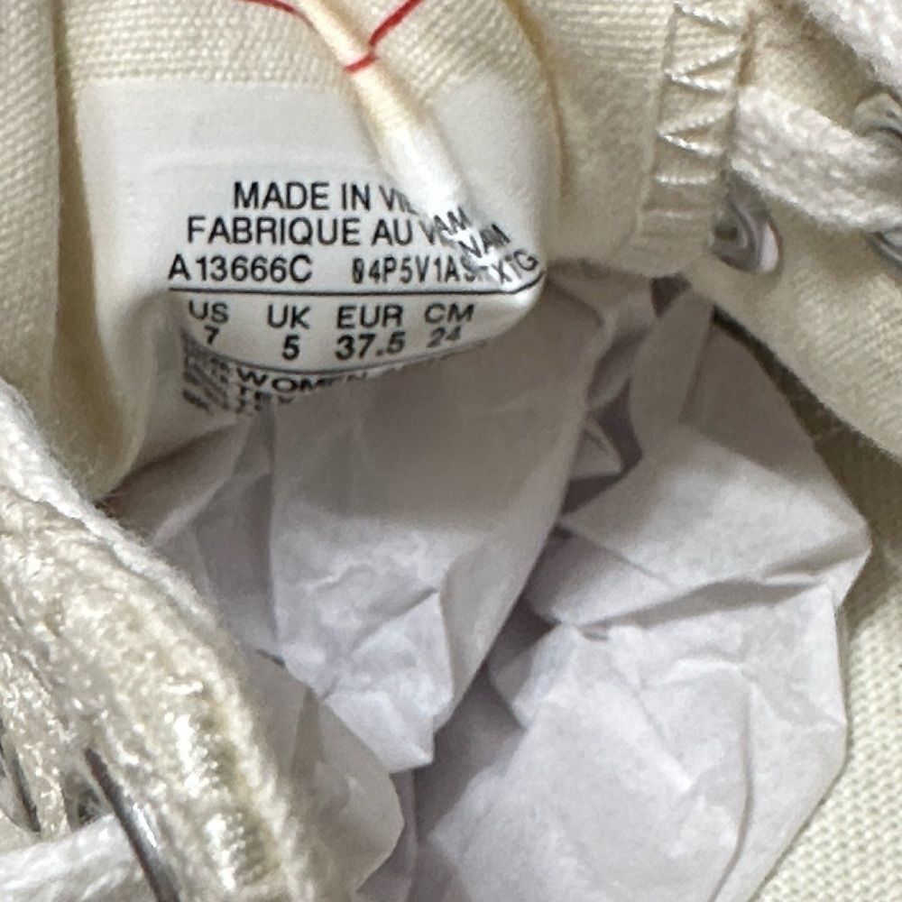 CONVERSE 7 Chuck 70 Vintage Bohemian Floral Lace Ivory Off White Base Sneakers - Picture 15 of 15